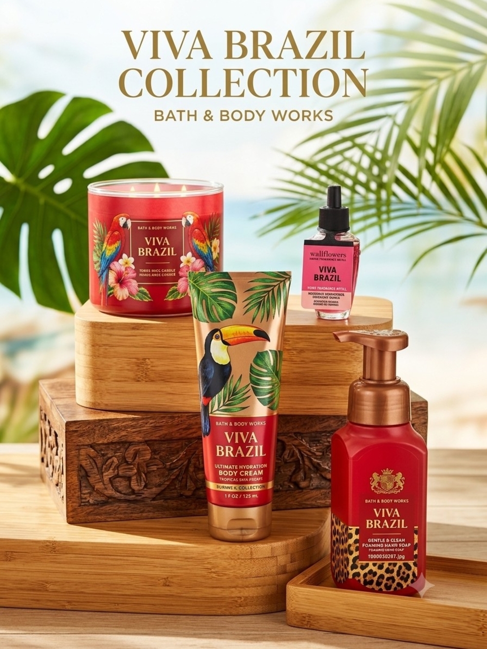 Bath & Body Works Viva Brazil Red Tropical Set